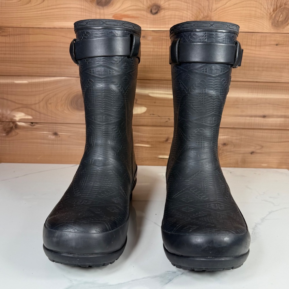 Pendleton Black‎ Geometric Pattern Rubber Rain Bo… - image 3